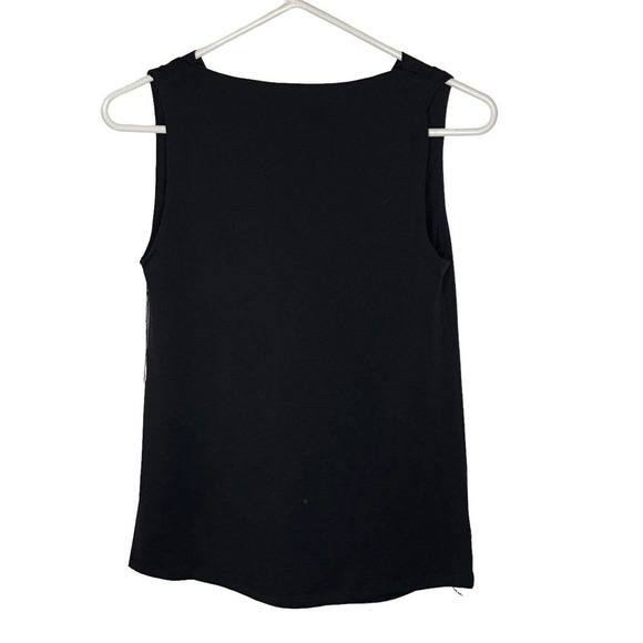 NWT Susana Monaco Womens Crowl‎ Drape Neck Top Shirt Size Small Black Sleeveless - Picture 3 of 8